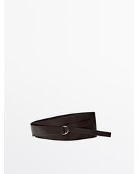 MASSIMO DUTTI - Nappa Leather Obi Belt With Buckle Detail - Lyst
