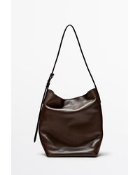 MASSIMO DUTTI - Nappa Leather Bucket Bag - Lyst