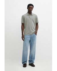 MASSIMO DUTTI - Micro-Textured Cotton Piqué Polo Shirt - Lyst