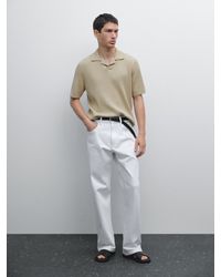 MASSIMO DUTTI - Polo Manga Corta Punto Canalé - Lyst
