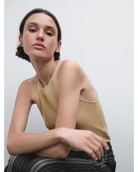 MASSIMO DUTTI - Halbtransparentes Top Mit Rundausschnitt - Lyst
