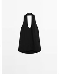 MASSIMO DUTTI - Haltertop Met Open Rug - Lyst
