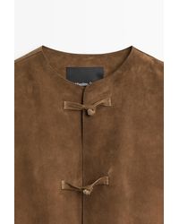 MASSIMO DUTTI - Suede Leather Stand Collar Jacket - Lyst