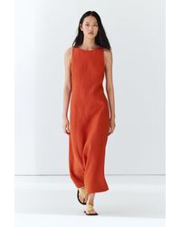 massimo dutti red linen dress Red Linen Dress Summer OOTD  Simple but Chic