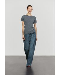 MASSIMO DUTTI - Short Sleeve Alpaca Blend Knit Sweater - Lyst