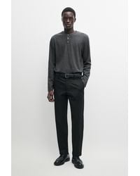 MASSIMO DUTTI - Cotton Blend Henley T-Shirt - Lyst