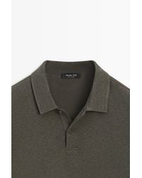 MASSIMO DUTTI - Polo Manga Corta Lino Algodón - Lyst