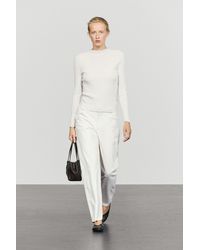 MASSIMO DUTTI - Ribbed Mock Turtleneck Knit Sweater - Lyst