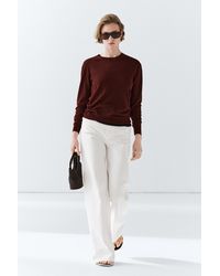 MASSIMO DUTTI - Maglia A Maglia Fine Con Collo Rotondo 100% Lana - Lyst