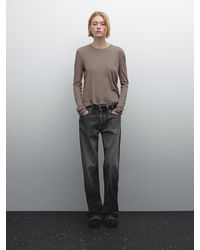 MASSIMO DUTTI - Maglietta Sottile Con Collo Rotondo - Lyst