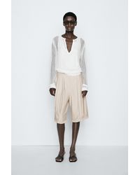 MASSIMO DUTTI - Cutwork Knit Buttoned Sweater - Lyst