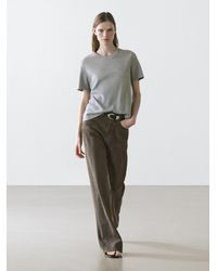 MASSIMO DUTTI - 100% Cotton Interlock Crew Neck T-Shirt - Lyst