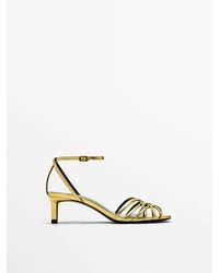 MASSIMO DUTTI - Heeled Cage Sandals - Lyst
