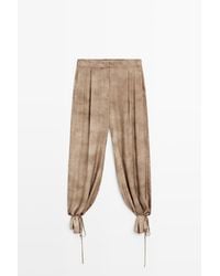 MASSIMO DUTTI - Soepelvallende Broek Met Strikdetail Aan De Zoom - Lyst