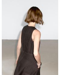 MASSIMO DUTTI - Vestido Midi 100% Lino Acabado Deshilachado - Lyst