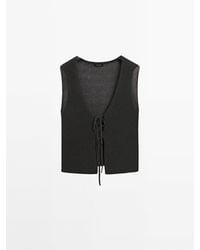 MASSIMO DUTTI - Knit Vest With Tie Details - Lyst