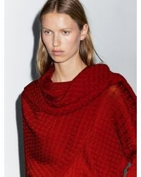 MASSIMO DUTTI - Cable-Knit Sweater With Scarf Detail - Lyst