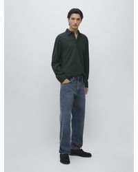 MASSIMO DUTTI - Polo Texturé En Piqué À Manches Longues - Lyst