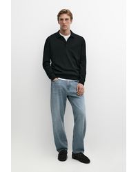 MASSIMO DUTTI - 100% Merino Wool Knit Polo Sweater - Lyst
