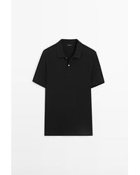 MASSIMO DUTTI - Katoenen Piqué Polo Met Microstructuur - Lyst