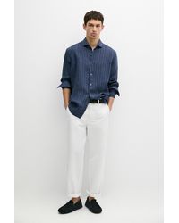 MASSIMO DUTTI - Regular Fit Striped Delave 100% Linen Shirt - Lyst