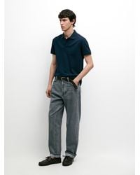 MASSIMO DUTTI - Micro Textured Cotton Piqué Polo Shirt - Lyst
