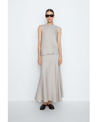 MASSIMO DUTTI - Studio Linen-Blend Flared Skirt - Lyst