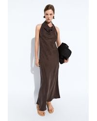 MASSIMO DUTTI - Draped Neckline Long Dress - Lyst