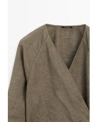 MASSIMO DUTTI - Camisa Detalle Lazada 100% Lino - Lyst
