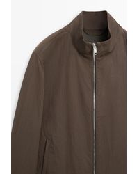 MASSIMO DUTTI - Cotton Blend High-Neck Jacket - Lyst