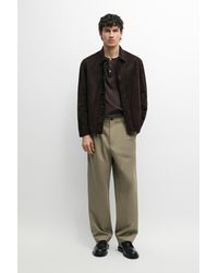 MASSIMO DUTTI - 100% Cotton Pants With Double Dart Detail - Lyst