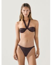 MASSIMO DUTTI - Textured Bikini Top With Underwire And Tied Neck - Lyst