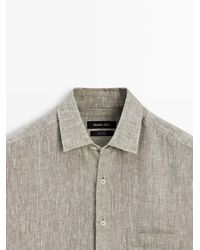 MASSIMO DUTTI - Camisa Fluida Bolsillo Lino - Lyst