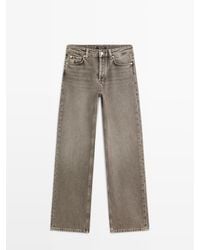 MASSIMO DUTTI - Wide Leg Jeans Met Halfhoge Taille - Lyst