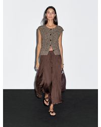 MASSIMO DUTTI - Falda Larga Plisada Fluida - Lyst