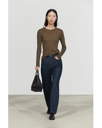 MASSIMO DUTTI - Cotton Blend Knit T-Shirt - Lyst