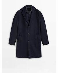 MASSIMO DUTTI - Wool Blend Coat With Removable Lining - Lyst