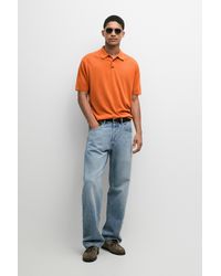 MASSIMO DUTTI - 100% Cotton Knit Polo Shirt - Lyst