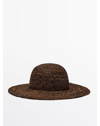 MASSIMO DUTTI - Raffia Hat With Contrast Thread - Lyst