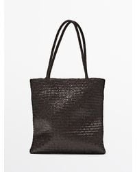 MASSIMO DUTTI - Medium Braided Nappa Leather Tote Bag - Lyst