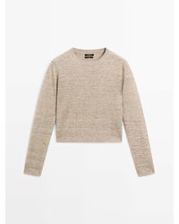 MASSIMO DUTTI - 100% Linnen Melange Tricot Trui - Lyst