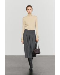 MASSIMO DUTTI - Pleated Wool-Blend Midi Skirt - Lyst