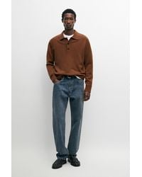 MASSIMO DUTTI - 100% Wool Button Detail Polo Sweater - Lyst