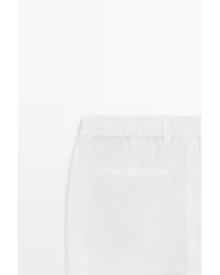 MASSIMO DUTTI - 100% Linen Trousers With Elasticated Waist - Lyst