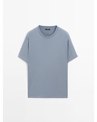MASSIMO DUTTI - 100% Katoenen T-Shirt Van Middelgroot Gewicht - Lyst