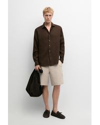 MASSIMO DUTTI - 100% Linen Short Bermuda Shorts - Lyst