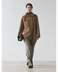 MASSIMO DUTTI - Double-Breasted Wool Blend Coat - Lyst