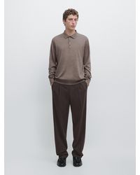MASSIMO DUTTI - Maglia Lavorata Con Collo A Polo 100% Lana - Lyst
