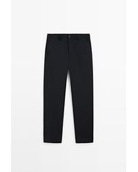 MASSIMO DUTTI - Broek Met Structuur Van 100% Koude Wol - Lyst