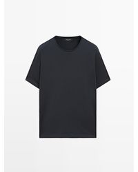 MASSIMO DUTTI - T-Shirt Van Wolmix Met Korte Mouw - Lyst